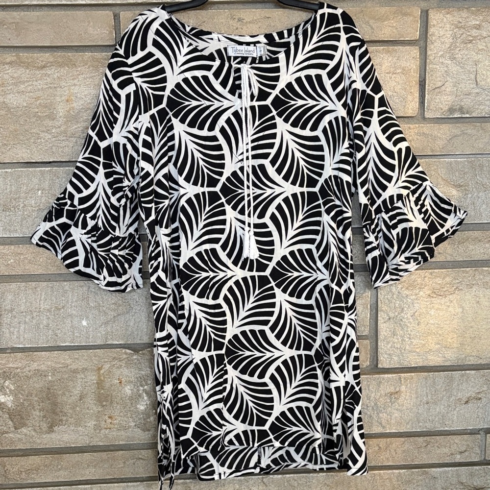 Tybee Island Black and White Mini Dress / Cover-up